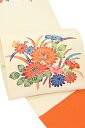 正絹型絵染九寸名古屋帯 「菊菖蒲」 ☆背を彩どるはなやぎのアクセント