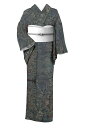 “オネウチ三連休!” 【専門店扱い品】 【本場大島紬】 9マルキカタス式・有色絣 ≪御仕立て上がり・中古美品≫ 「花の森」 美しき絣技! 証紙なしでお値打ち! 身丈152 裄62.5