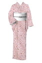 【24時間限定20%OFF】 【洗える小紋!】 ≪お仕立て上がり・中古品≫ 創作ポリエステル小紋 「さくら文様」 ☆お出かけの強い味方!身丈162.5 裄62