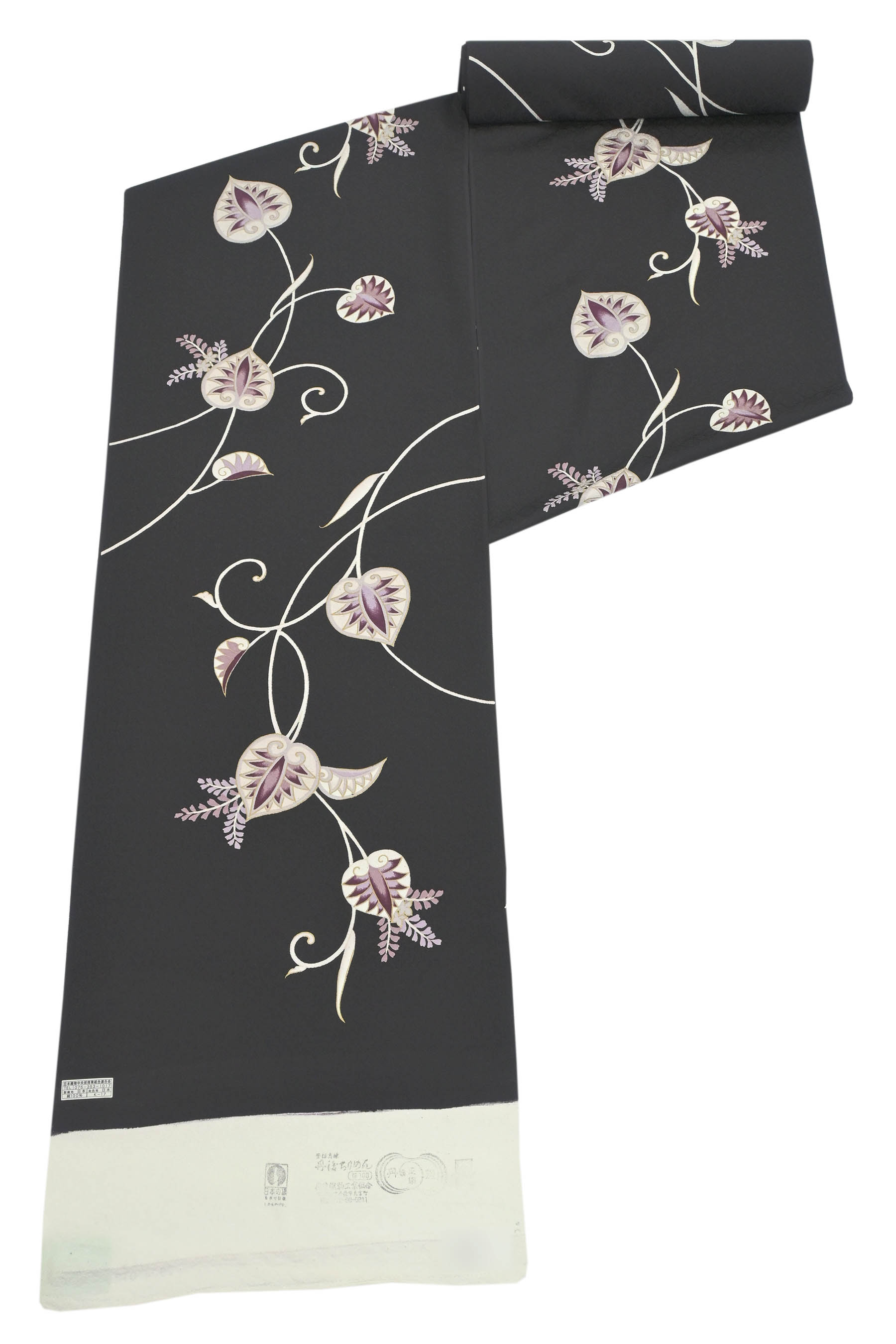 【ブラックフライデー限定】 特選本手加工友禅紋意匠地小紋着尺 「葵唐草」 艶やかさと気品を秘めた、大人の小紋！ 落ち着きの中に漂う華やぎを、そっと一枚に。