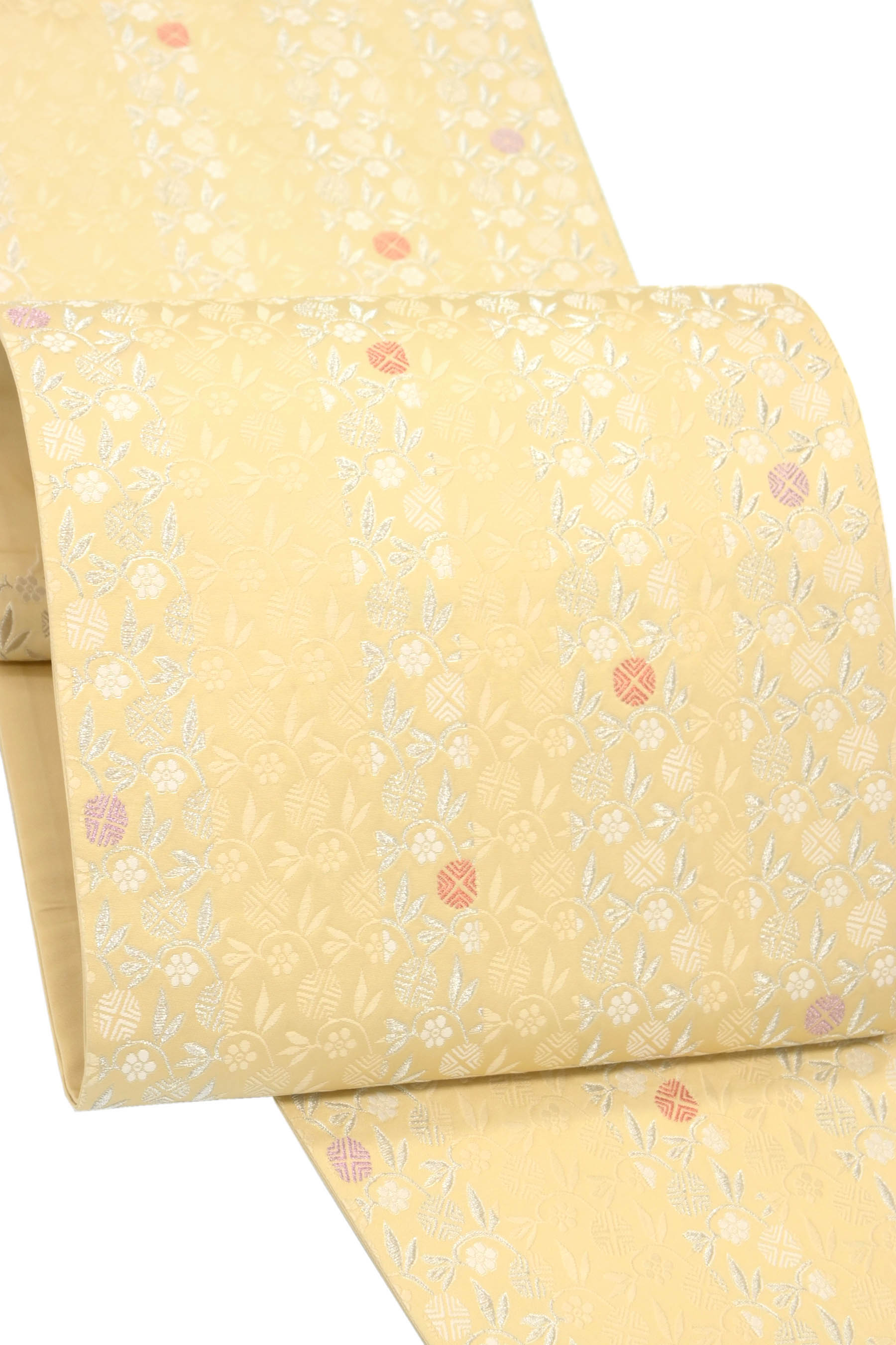 アイボリー 正絹(一部金属糸)六通柄 笹蔓文様 袋帯 訳あり特別価格 美品 楽天市場】帯 笹蔓文の通販