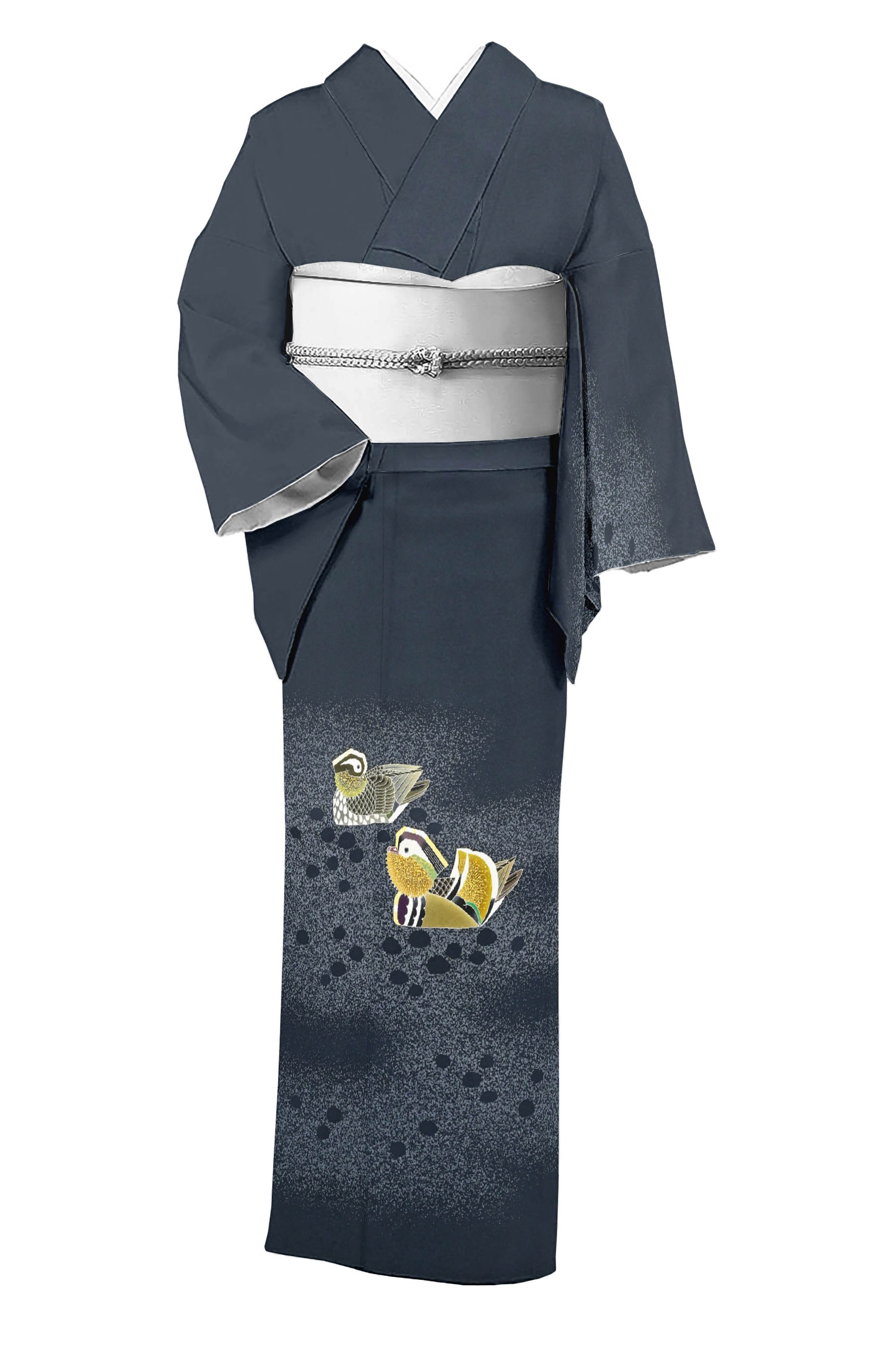 【大蔵ざらえ】 【人間国宝　故・羽田登喜男】 特選本手加工京友禅訪問着 ≪御仕立て上がり・中古美品≫ 「鴛鴦二羽」 代名詞ともいうべき代表作！ 身丈150　裄66