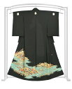 【年に一度の本決算バーゲン】 【加賀友禅作家 鶴見保次】 特選本加賀友禅黒留袖 <浜ちりめん・「光彩」地> 「海賦吉祥文」 繊細な加賀友禅の風景図… 慶事に相応しき品格の友禅美!