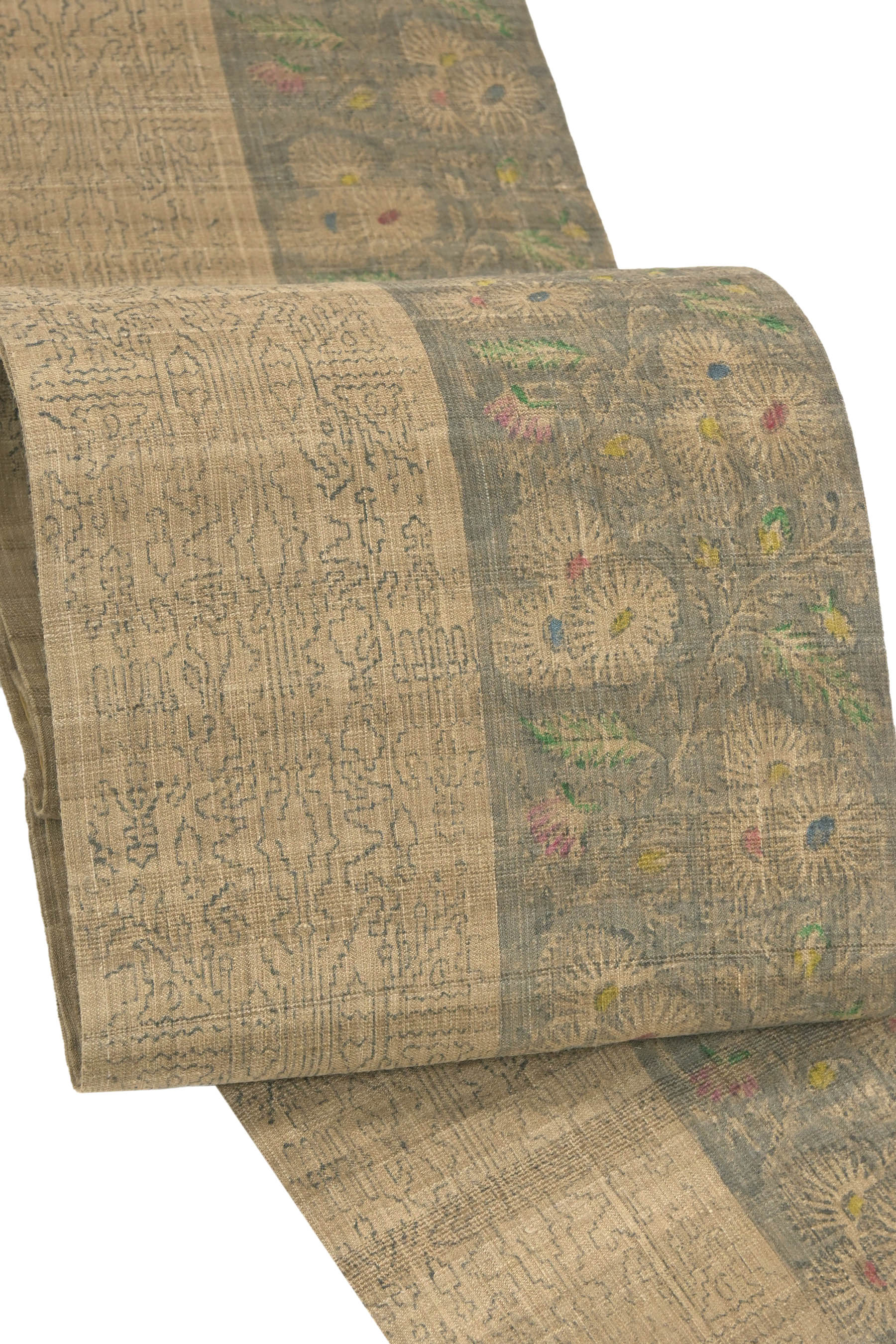 【ブラックフライデー限定】 【専門店扱い品】 【古代印度木版更紗　川端美朝】 特選木版摺り紬九寸名..