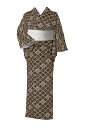 【年に一度の本決算バーゲン】【着物・帯2点セット】 セオα(アルファ)小紋着尺 【KIMONO 美術サロン】 ポリエステル紗半巾帯(小袋帯)