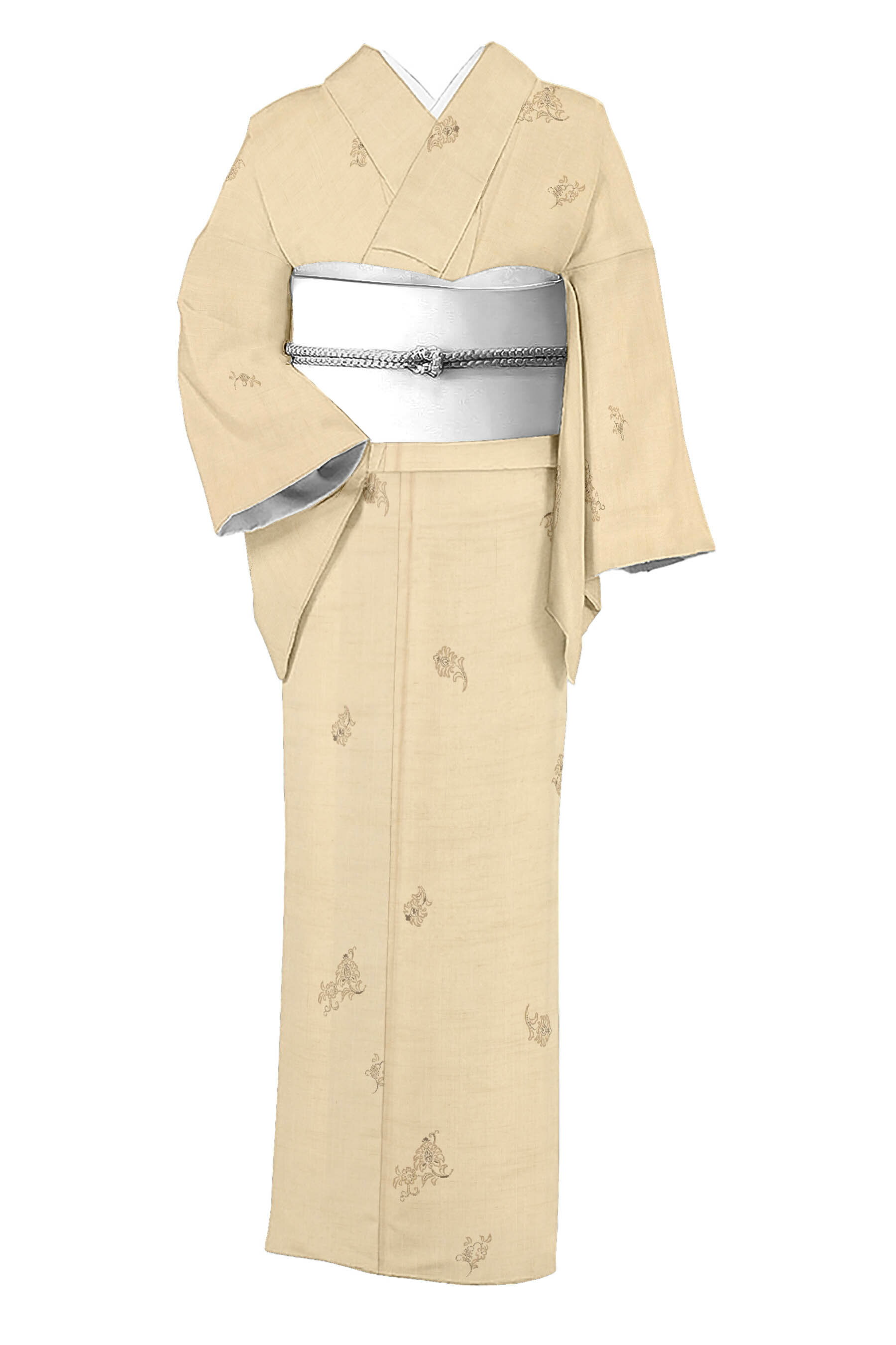 【霜月の在庫処分市】 【印伝】 特選野蚕紬地小紋 クリキュラ 証紙付き ≪御仕立て上がり・中古美品≫ 「..