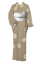 【18%OFFクーポン対象】 身丈161.5 裄68 【洗える着物】 単衣仕立て 新品 小紋 「大小あられに雪輪」 使い勝手良いカジュアル小紋 自宅で洗えてお手入れも楽々 身丈161.5 裄68