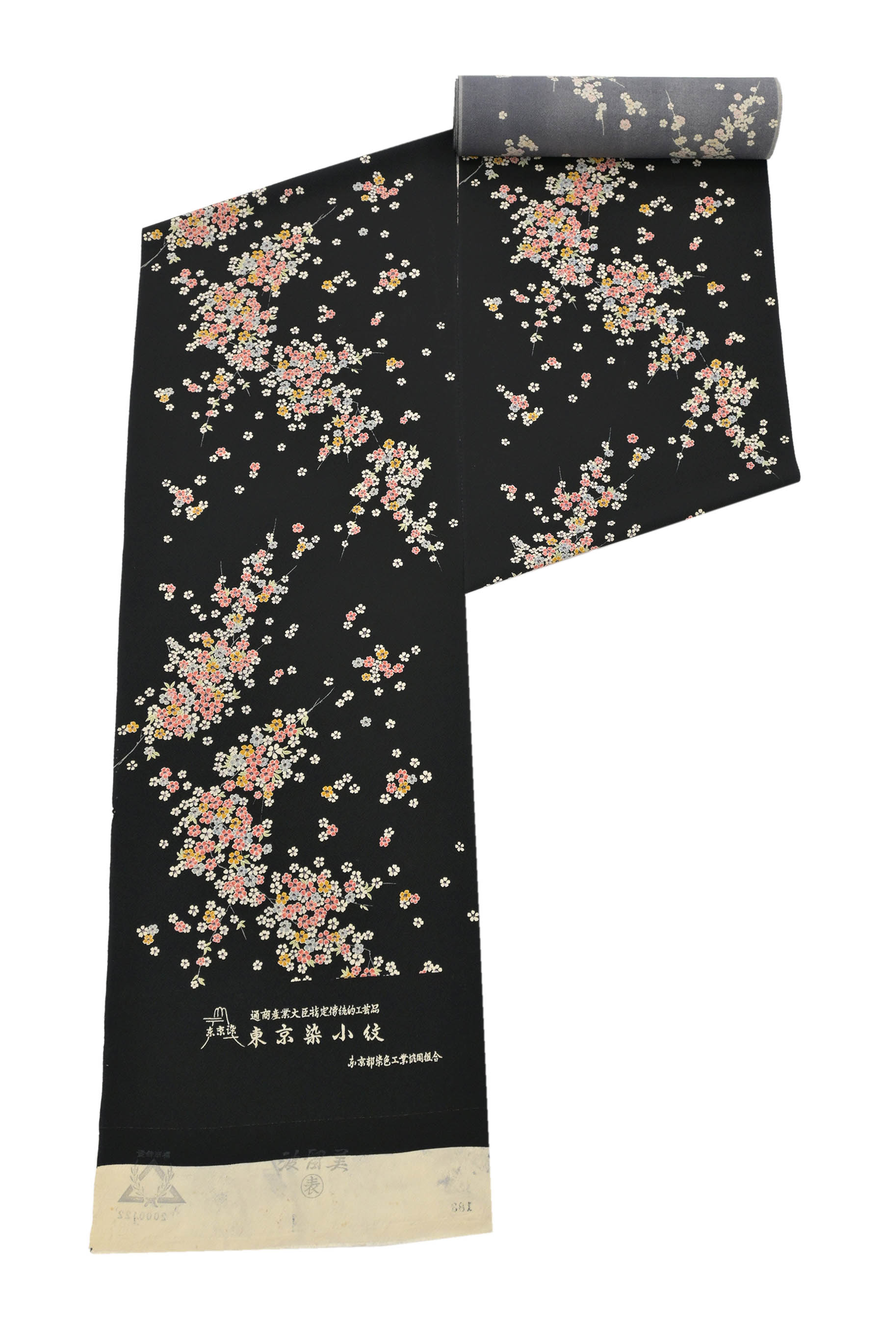 【大蔵ざらえ】御値打ち創作品！ 大塚うろこ印　 創作東京友禅小紋「紅白桜」