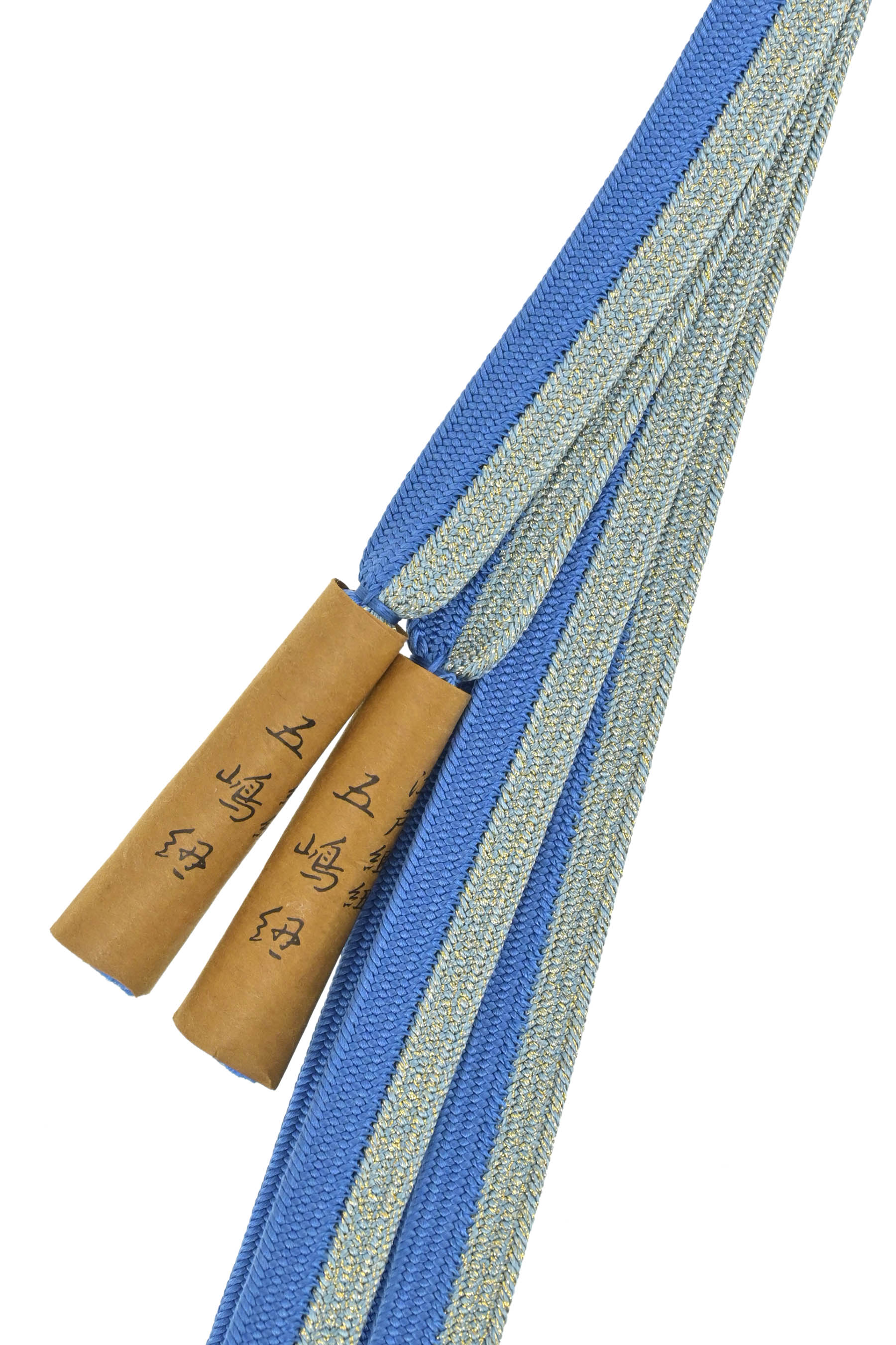 【フォーマル】 【江戸組紐_五嶋紐】角朝組帯締め 半金　ブルー