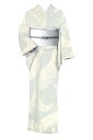 【シルバーウィークバーゲン】【夏物最終売り尽くしバーゲン】 【お仕立て上がり・中古美品】特選創作夏御召 「芭蕉文様」 シンプルが一番! 帯合わせ自由自在! 身丈151.5 裄66.5