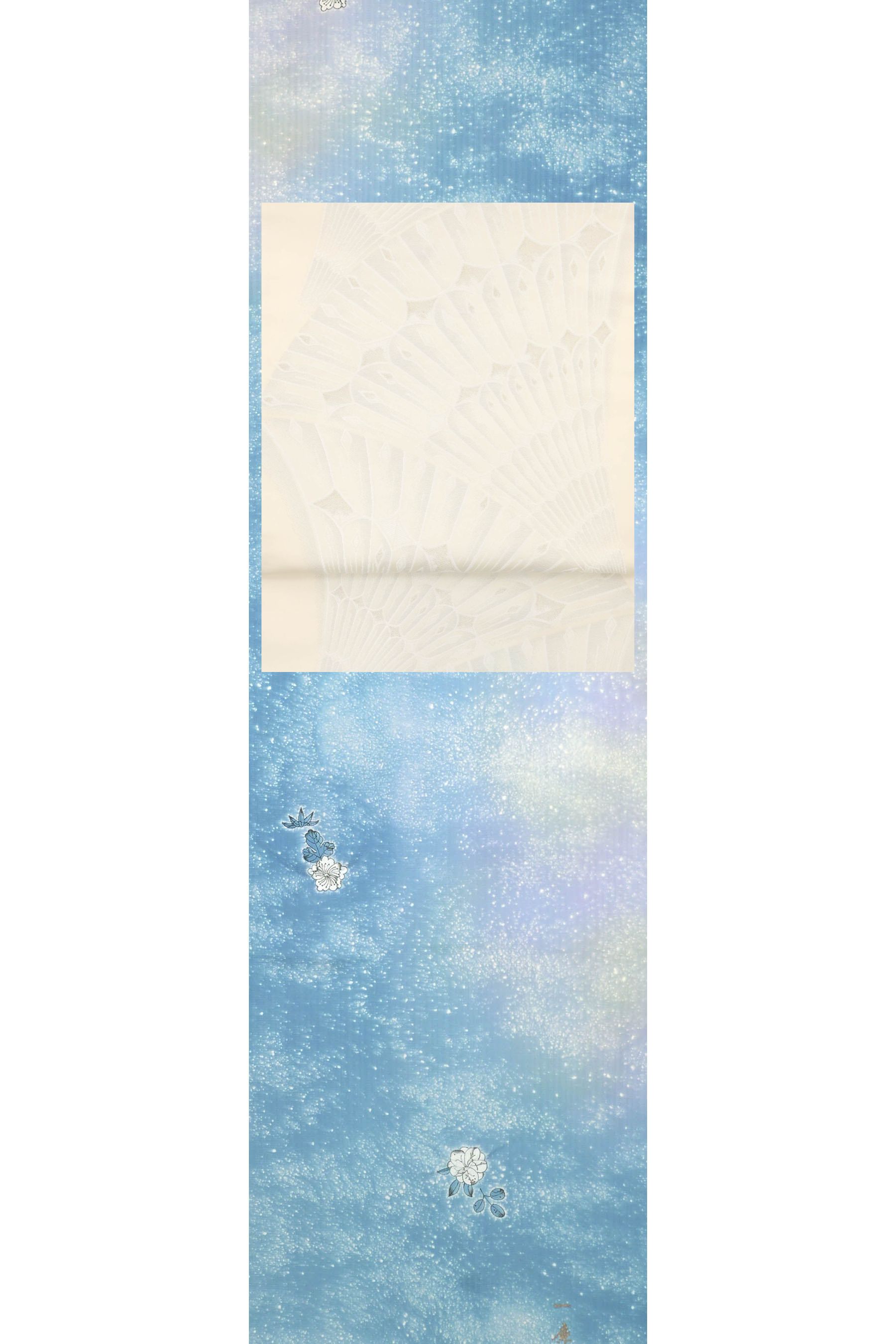 “赤札セット価格！” 【絞り染工芸作家　吉乃一廉】 特選絞り染め小紋着尺 【洛陽織物】 特選西陣織袋帯 【某有名女優着用柄】 清雅なドレッシィカジュアル！