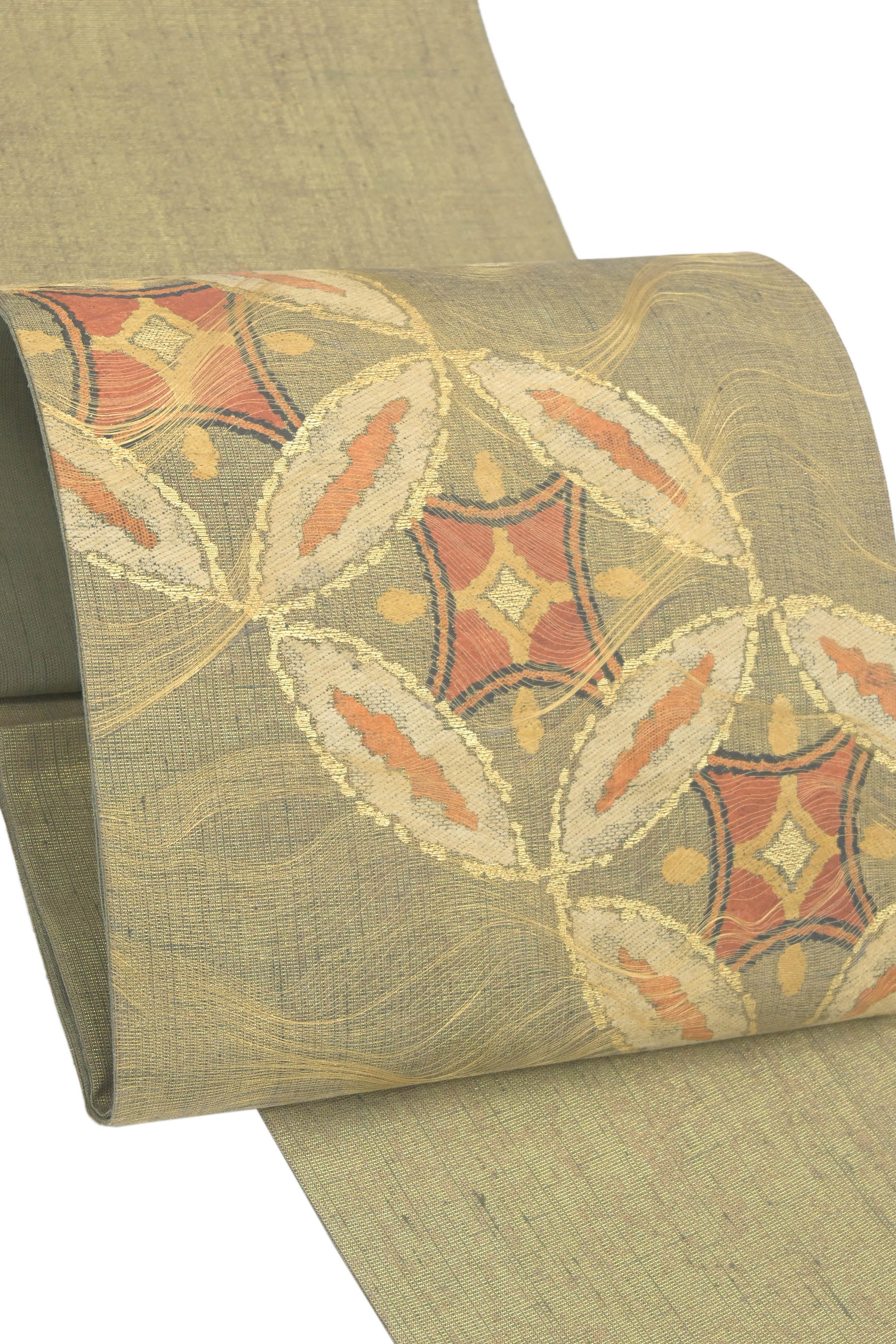 【大蔵ざらえ】 【鷹ヶ峰・しょうざん】 特選西陣織袋帯 〜絹漉貴（きぬすき）〜 ≪御仕立て上がり・中古品≫ 「七宝」 大人気シリーズから重宝の良柄！