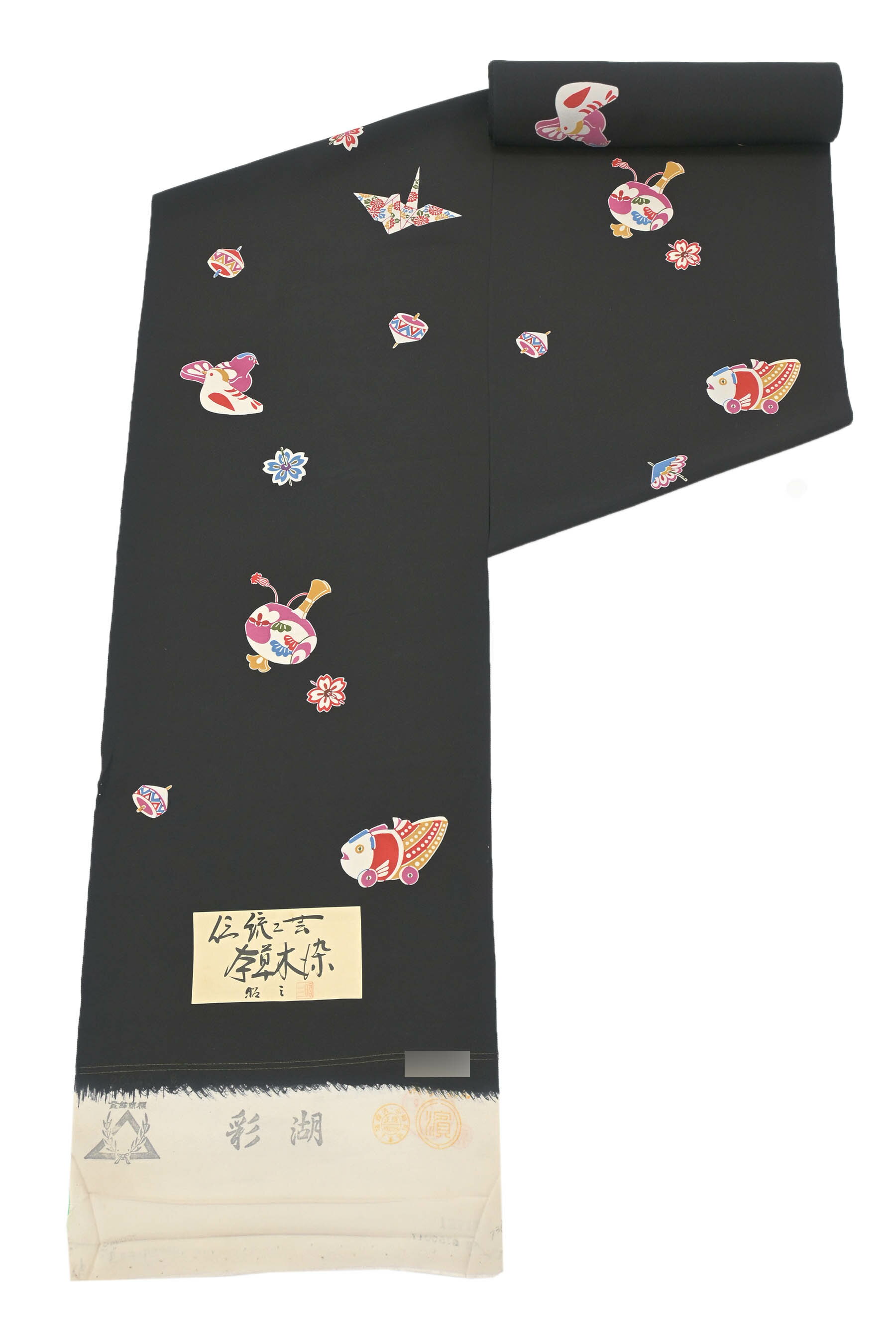 “30日23時迄！” 【ブラックフライデー限定】 【老舗名匠　秀峰】 【伝統工芸本草木染　小澤昭三】 特選京友禅小紋着尺 「花びらに玩具文様」 いまでは希少！ 上質なジュニア小紋！