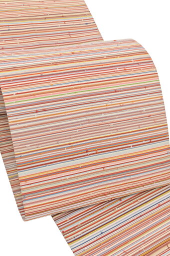 【お仕立て上がり】 特選正絹ひげ綴れ八寸帯 【仕・中古品】 「彩ボーダー」 ≪風合い豊かな贅沢八寸。≫ 【お仕立て上がり】 特選正絹ひげ綴れ八寸帯 【仕・中古品】 「彩ボーダー」 ≪風合い豊かな贅沢八寸。≫