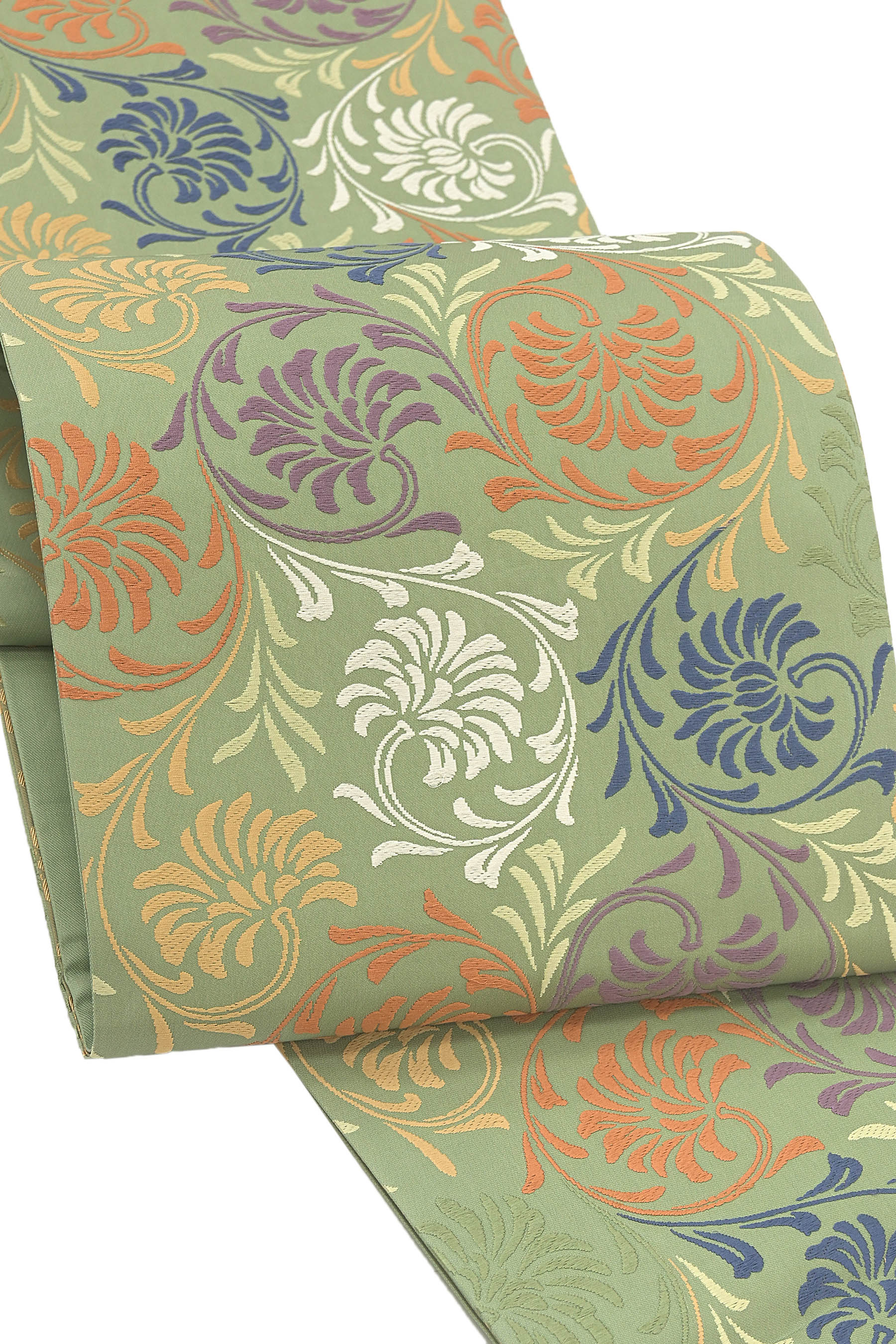 【エントリーでP10倍】 【人間国宝　喜多川俵二】 重要無形文化財保持者 高級有職唐織袋帯 ≪御仕立て上がり・中古美品≫ 「花唐草」 繊細な織りくちに魅了… 比類なき国宝技！