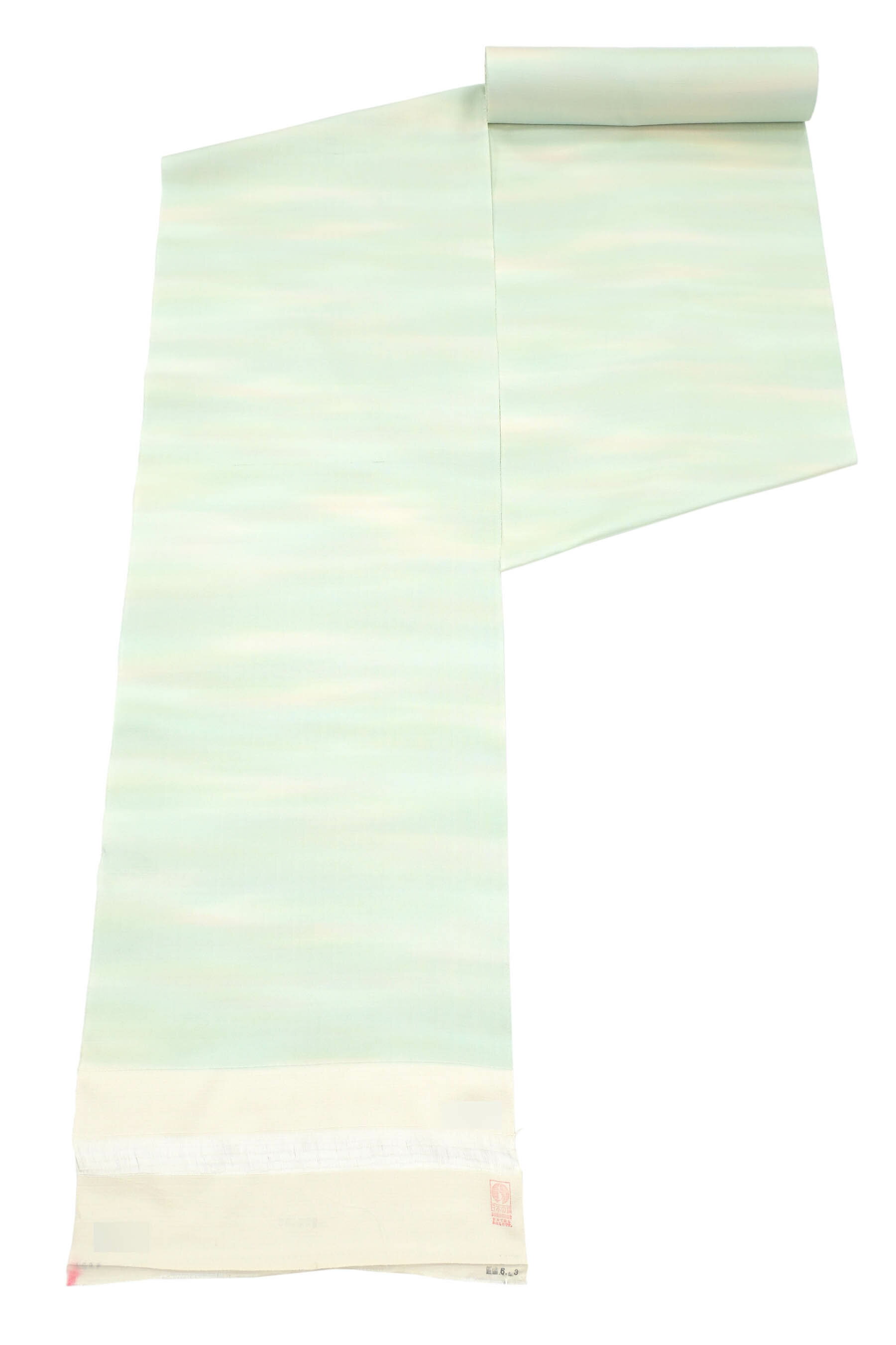 【京の染匠】 特選暈し染野蚕糸紬着尺 「段霞　白群色」 生地にこだわる方へおススメ！ シンプルで重宝の一枚！