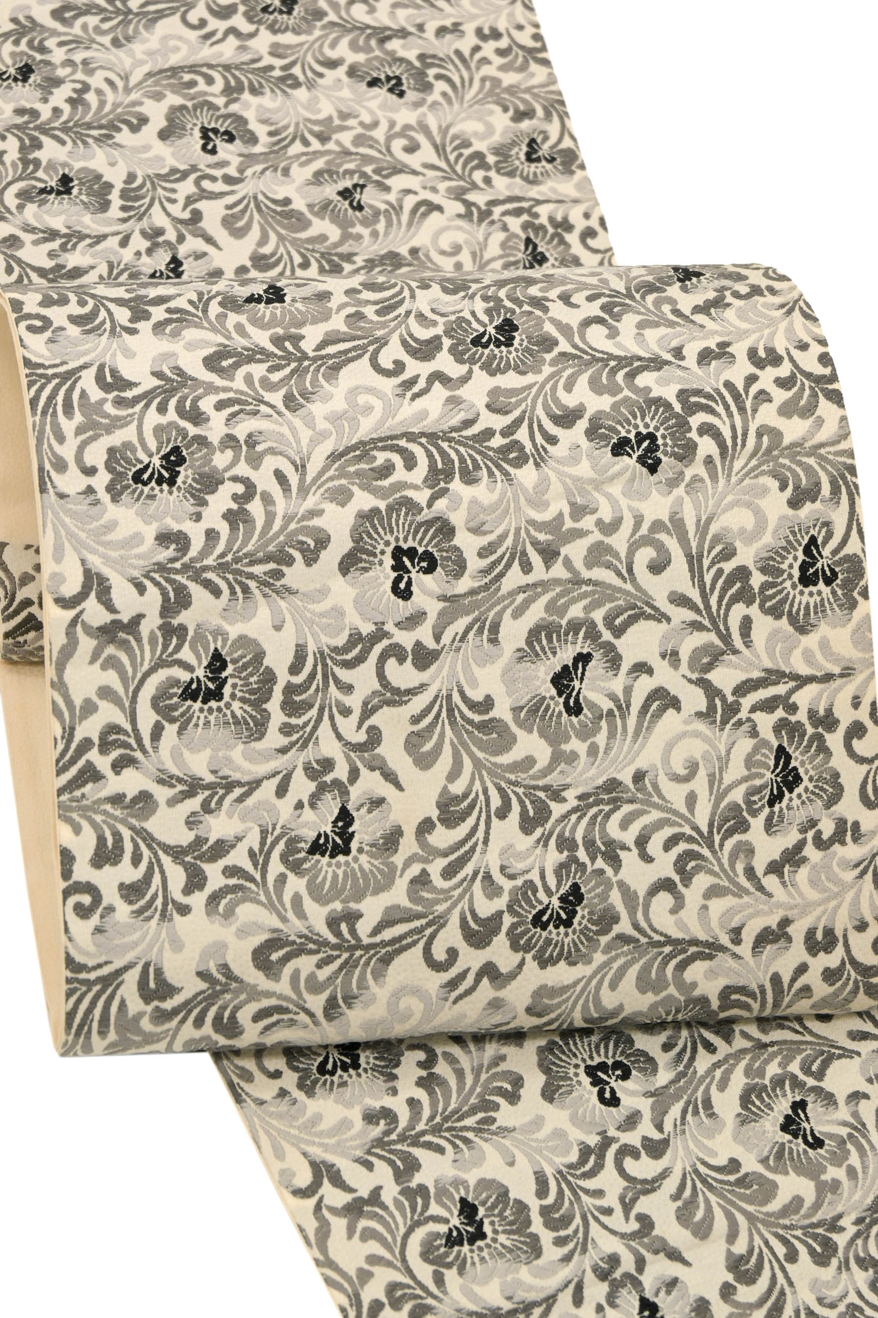 【15％OFFクーポン対象】 【西陣織元】 正絹西陣織袋帯 ≪お仕立て上がり・中古品≫ 「華粋彩 唐花文」 しなやかな帯地に映えるシンプルな装飾美！