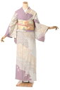 ”Web限定販売!” 【すぐに着られる訪問着・袋帯・帯締め・帯揚げの4点セット!】 ≪お仕立て上がり・中古美品≫ 「訪問着:松皮雪輪花文・藤色」 身丈161.5...