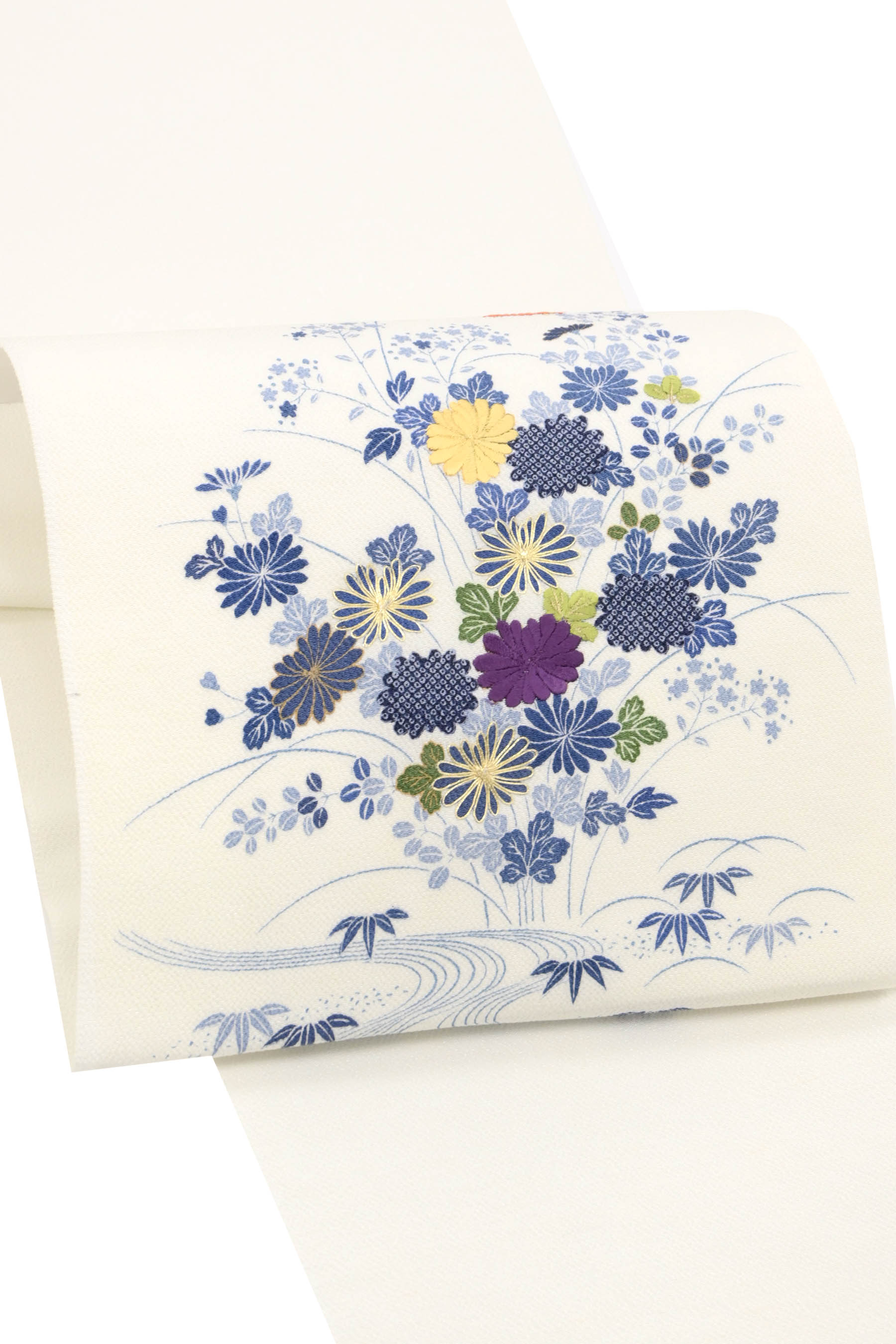 【ブラックフライデー限定】 【工芸キモノ 野口】 高級本手加工友禅九寸名古屋帯 「菊萩御所解」 受け継がれ愛され続ける、これぞ本物の魅力。