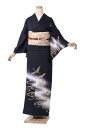 ”Web限定販売!” 【すぐに着られる訪問着・袋帯・帯締め・帯揚げの4点セット!】 ≪お仕立て上がり・中古美品≫ 「訪問着:光琳波に鶴・黒色」 身丈165 裄6...