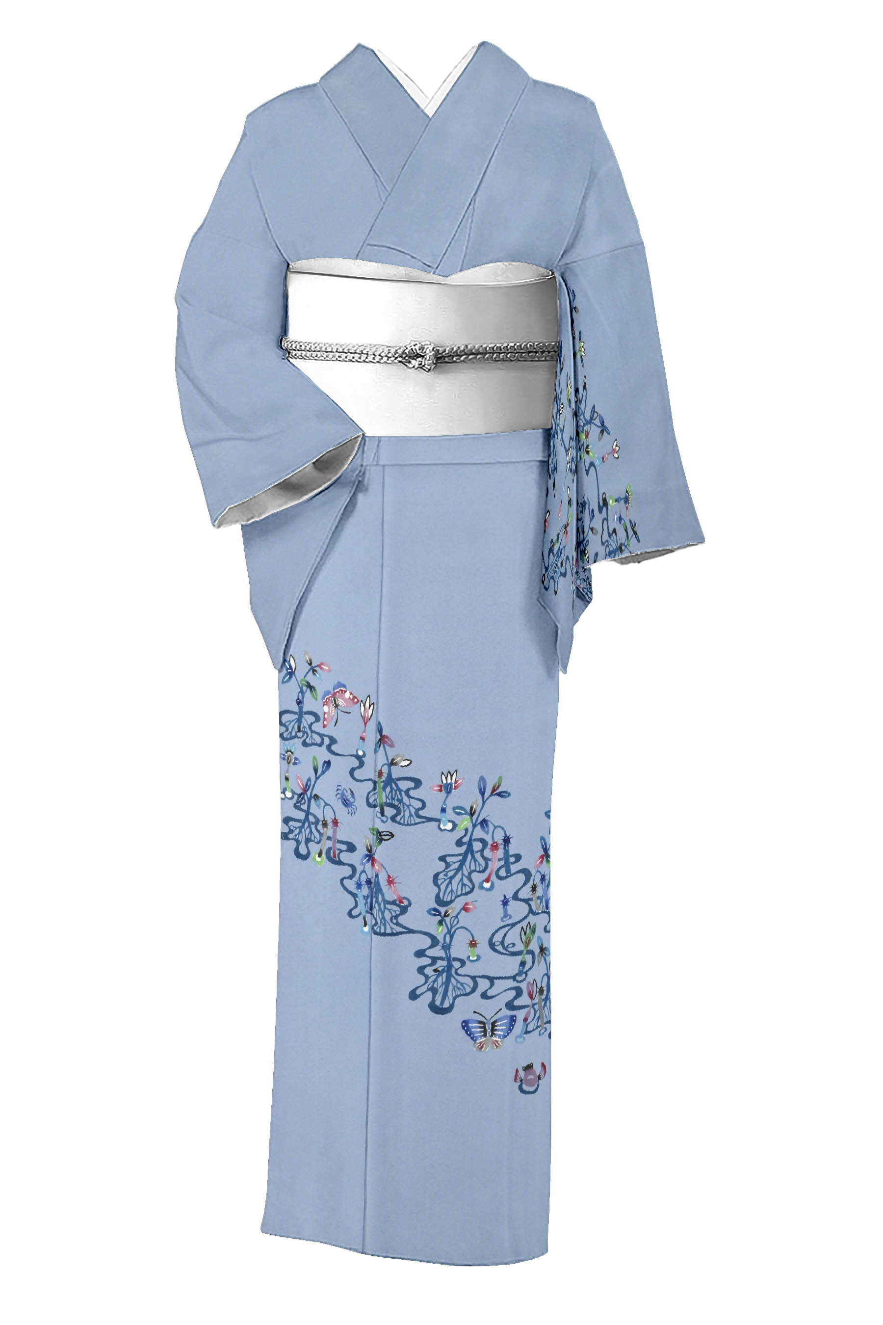 【ブラックフライデー限定】 【藤崎紅型工房　藤崎眞】 本場琉球紅型訪問着 ≪お仕立て上がり・中古美品≫ 「水辺」 着姿に南国の風情を添える… 創造性溢れる本紅型の美！ 身丈151　裄63のサムネイル