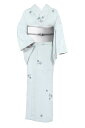 【東レシルック】 単衣仕立て小紋 ≪御仕立て上がり・新品≫ 「橘・淡水色」 普段着感覚で! お手入れラクラクのお洒落着! 身丈164 裄68
