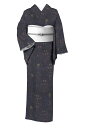 【証紙なしのおねうち!】 特撰結城縮紬 (仕・中古品) 「亀甲彩華文」 目利きの方に! 身丈155.5 裄64.5