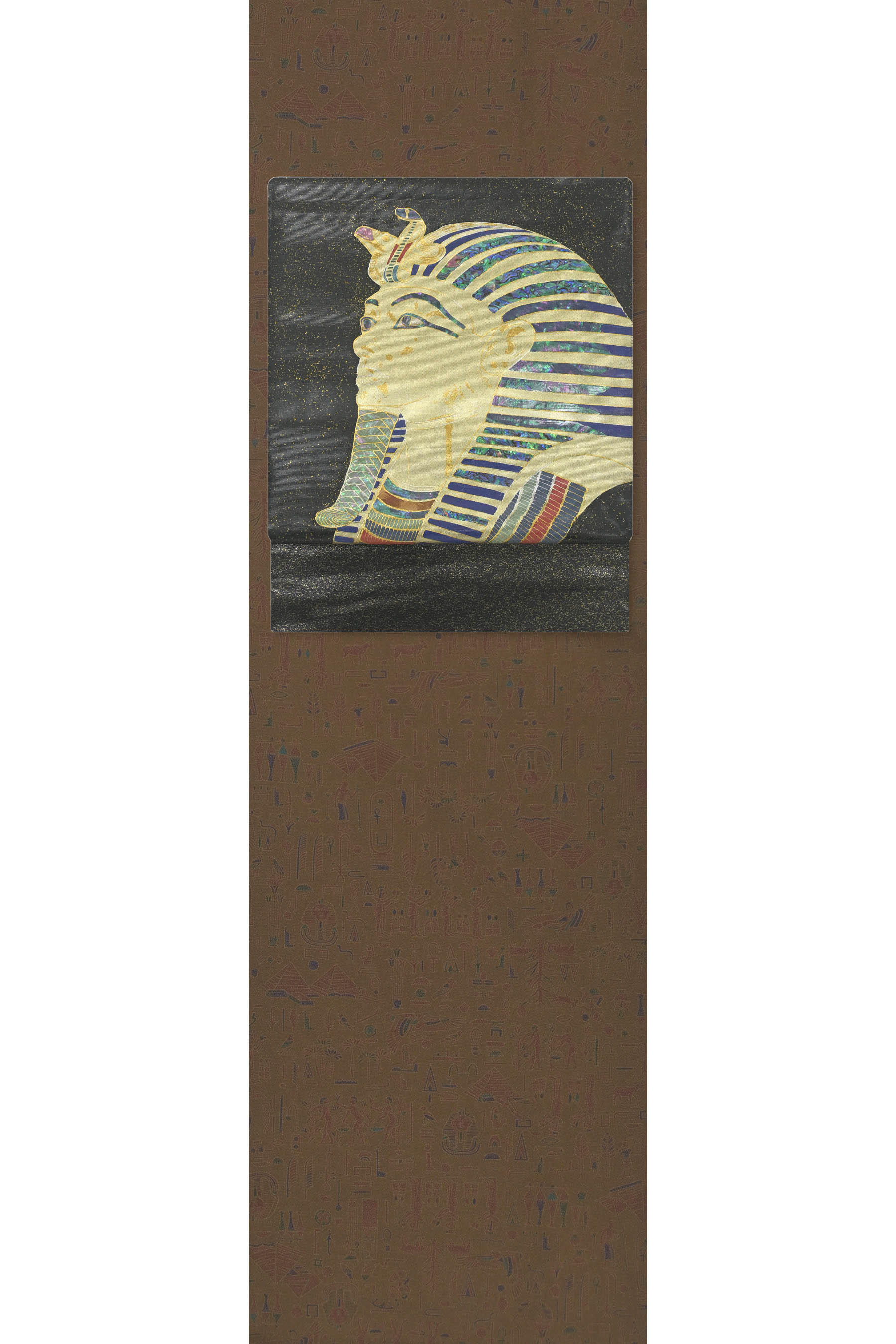 【大蔵ざらえ】 【ツタンカーメンセット！】【人間国宝　故・中村勇二郎】 重要無形文化財彫刻 伊勢型紙道具彫江戸小紋 【某工房】特選螺鈿箔西陣織袋帯 ≪御仕立て上がりセット≫ 着丈158　裄68