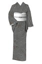 【本場大島紬】≪お仕立て上がり・中古美品≫7マルキ一元式大島 「雲取りに草花」 ☆証紙なしにて超特価! 身丈153 裄62.1