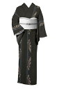 【年に一度の本決算バーゲン】 【本場大島紬】 9マルキ式カタス・有色絣 ≪御仕立て上がり・単衣仕立て・中古美品≫ 「胡蝶間道」 精緻な絣美のハイクラス大島紬! 身丈161 裄69