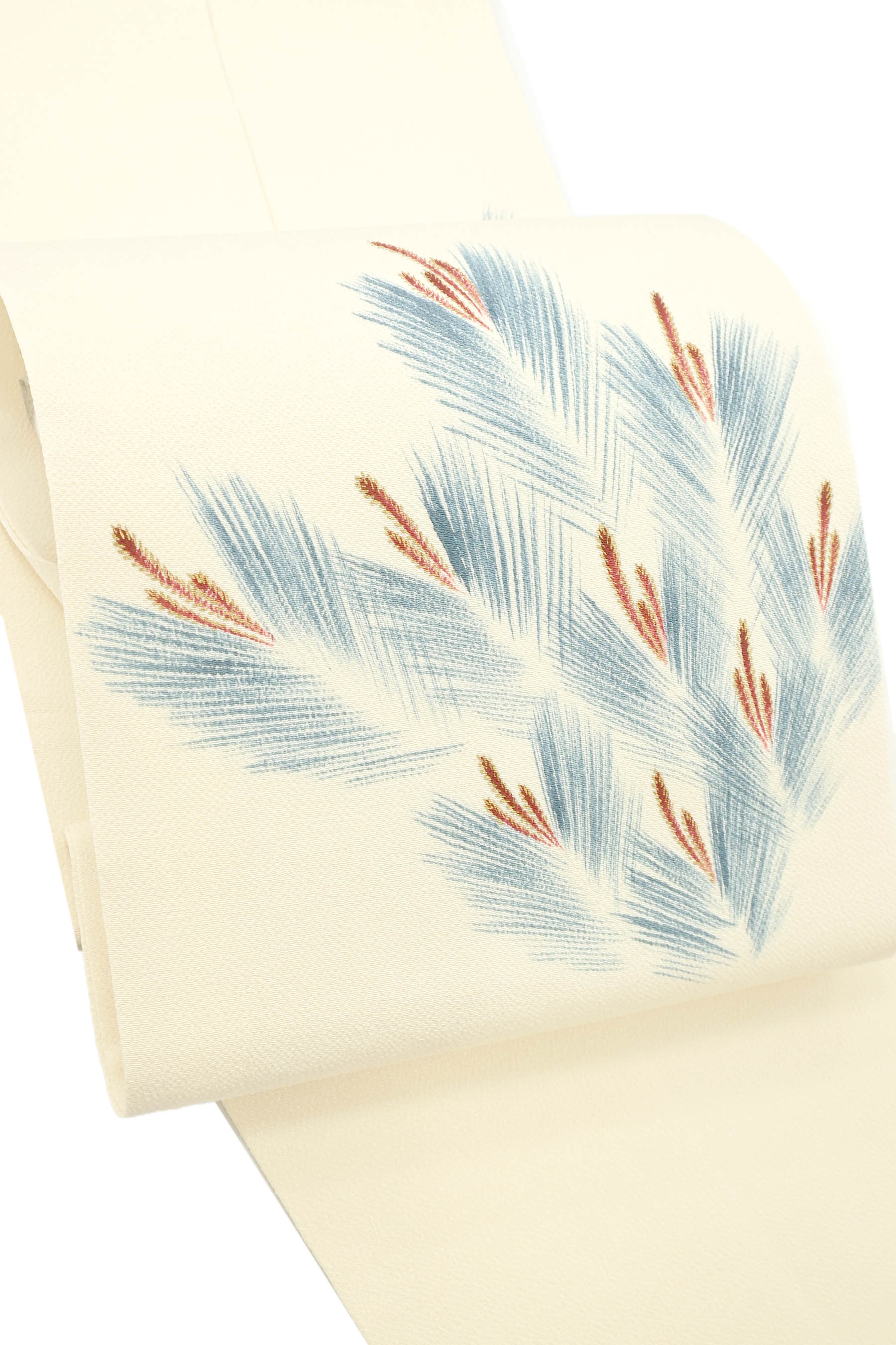 【クリスマス限定】 【人間国宝　故：森口華弘】 高級本手描き友禅九寸名古屋帯 ≪御仕立て上がり・中古美品≫ 「松葉」 筆致豊かな染めの味わい…