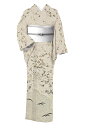 【単衣・夏物】 手加工染縞大島訪問着 ≪御仕立て上がり・中古美品≫ 「疋田雲取御所解紋」 素材×染の味わい 単衣、盛夏の時期に 身丈155 裄67