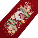 半衿 刺繍 半襟 はんえり 振袖 袴 成人式 卒業式 結婚式 鶴 松竹梅 赤 シルエリー 刺繍半襟 洗える モダン 大人 女性 レデイ-ス ポリエステル シルエ...