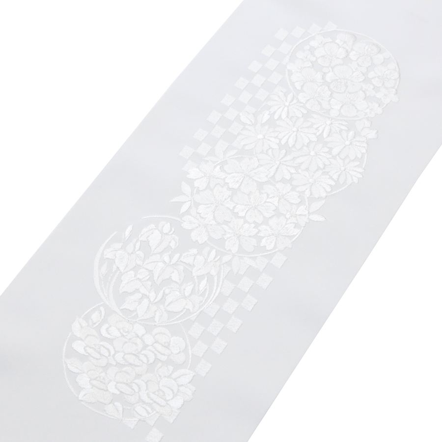 半衿 振袖 刺繍 半襟 刺繍衿 袴 長襦袢 半襟 半衿刺繍 掛け衿 付け襟 白地 白刺繍 シンプル 花 丸紋 市..