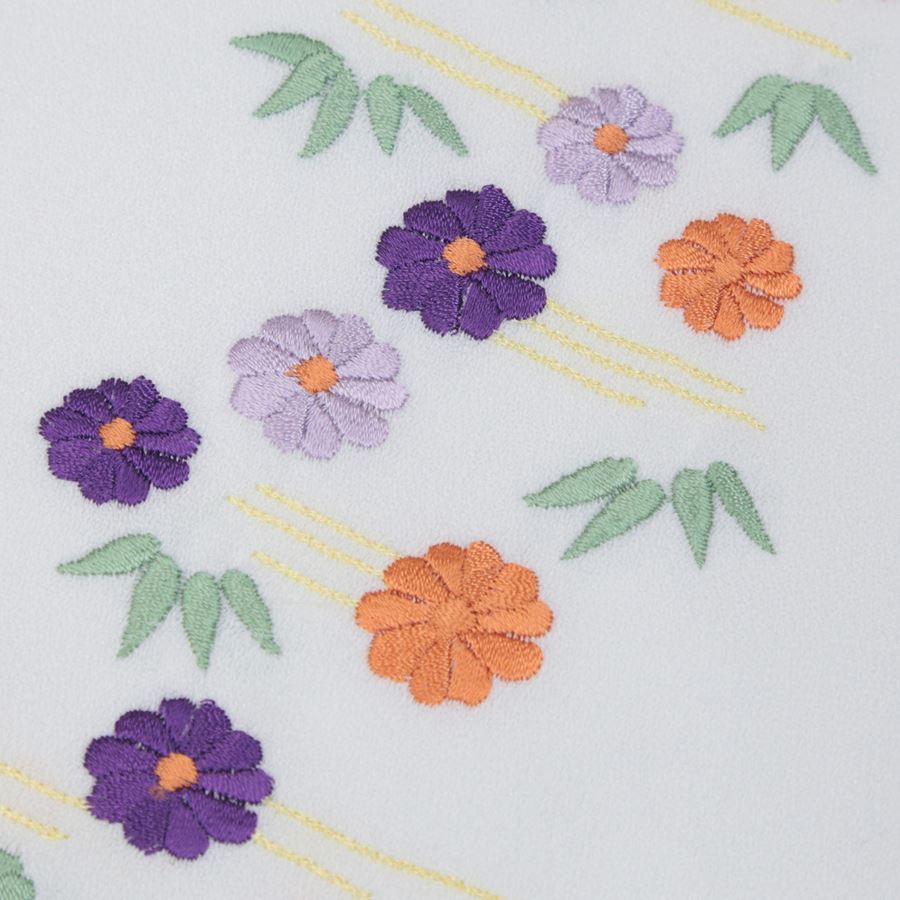 半衿 刺繍 振袖 袴 長襦袢 半襟 紫 オレンジ 刺繍半襟 刺繍衿 掛け衿 付け襟 白 白地 花柄 小花柄 春/秋/冬 レディース 女性用 可愛い 安い 成人式 卒業式 結婚式 披露宴 花嫁衣裳 和装 着物 コスプレ kimonokyouka-10005934 きもの京香 サンプル画像2