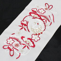 半衿 刺繍 振袖 半襟 袴 鶴 松竹梅 白 赤 シルエリー 成人式 卒業式 結婚式 和装 着物 刺繍半襟 洗える モダン 大人 女性 レデイ-ス ポリエステル シルエリー 春秋冬用 新品購入 お買い物マラソン