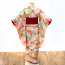 ジュニア用 二尺袖 袴用きもの 小振袖 重ね衿付き キッズ 子供 女の子 中古 単品 リサイクル 格安 美品 仕立て上がり ポリエステル 卒業式 街着 謝恩会 ...