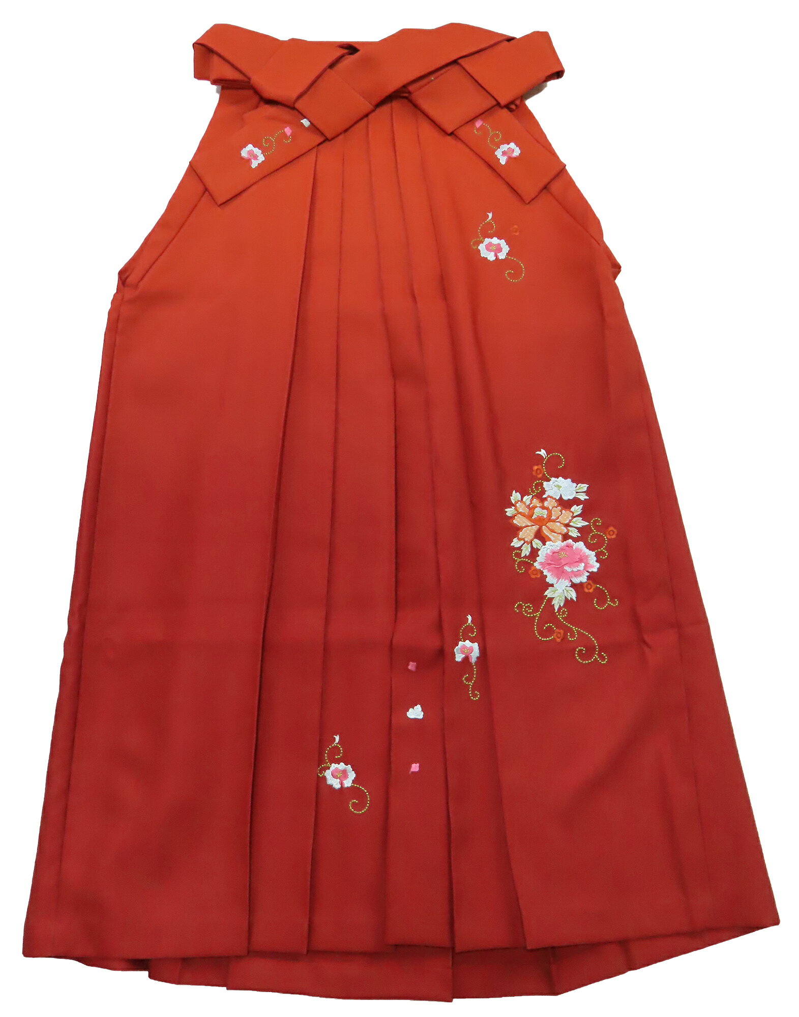 大人用 袴 刺繍 大島優子 監修 行灯袴 袴下丈95cm Lサイズ 朱赤 二尺袖用 ポリエステル 卒業式 【中古】美品 ha3809063-027rym