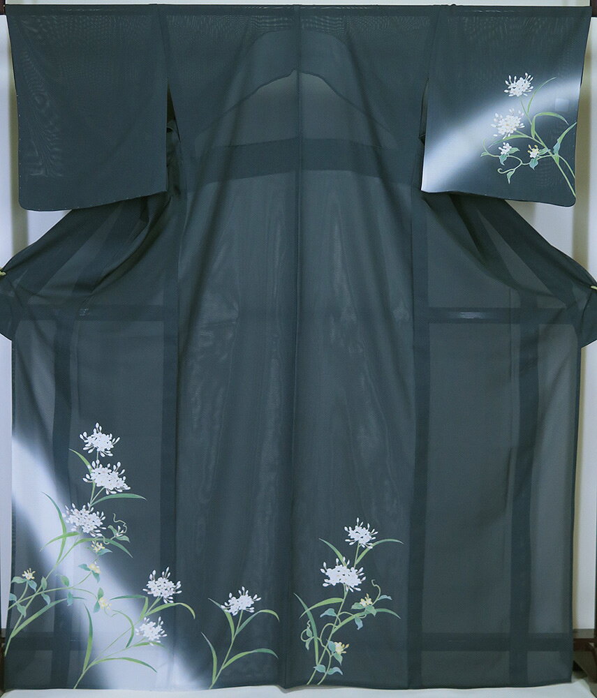 Rakuten - ■夏着物　 新品　お仕立上り　絽　付下げ　グレー　居敷当あり