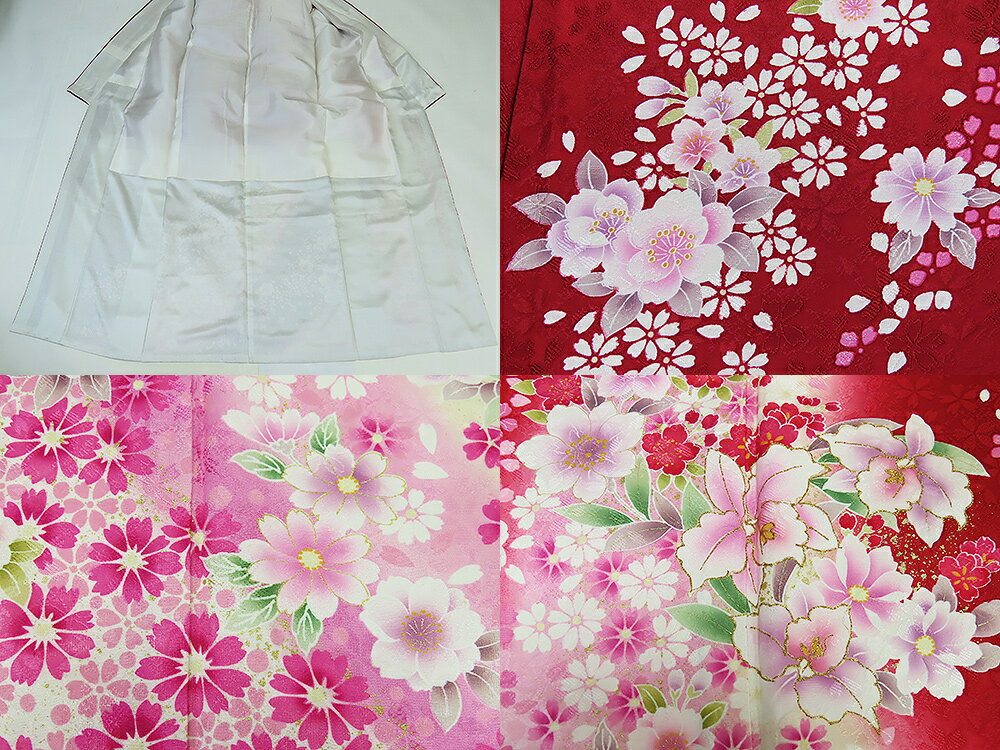 【中古】美品　人気柄　振袖　赤系