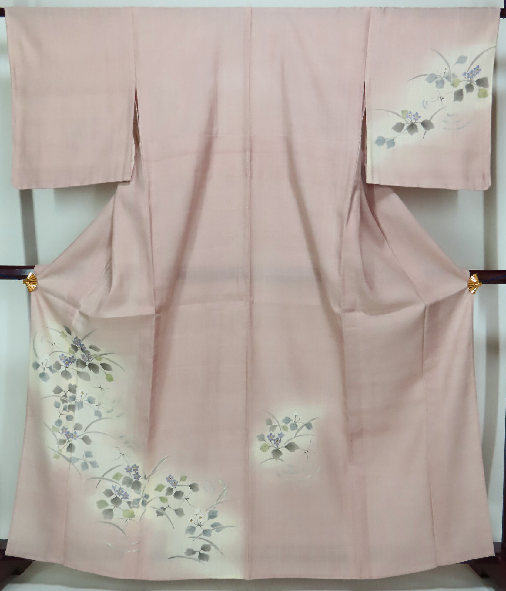 【中古】単衣着物紬付下げ手書き裄6...