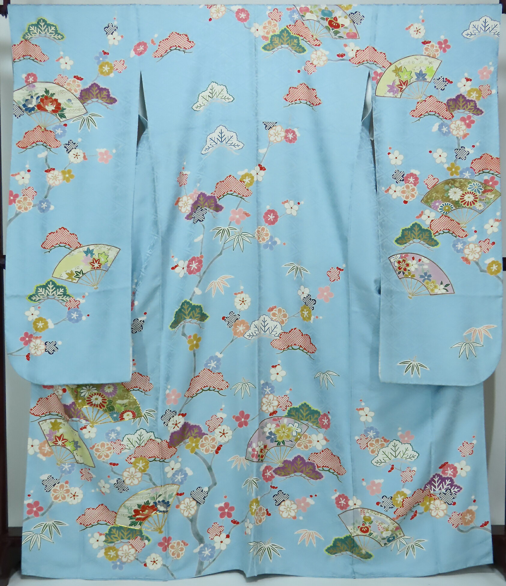 Rakuten - 振袖　正絹　紋綸子　裄68cm　身丈163cm 　薄勿忘草色　【中古】美品　k3737830-3340rym