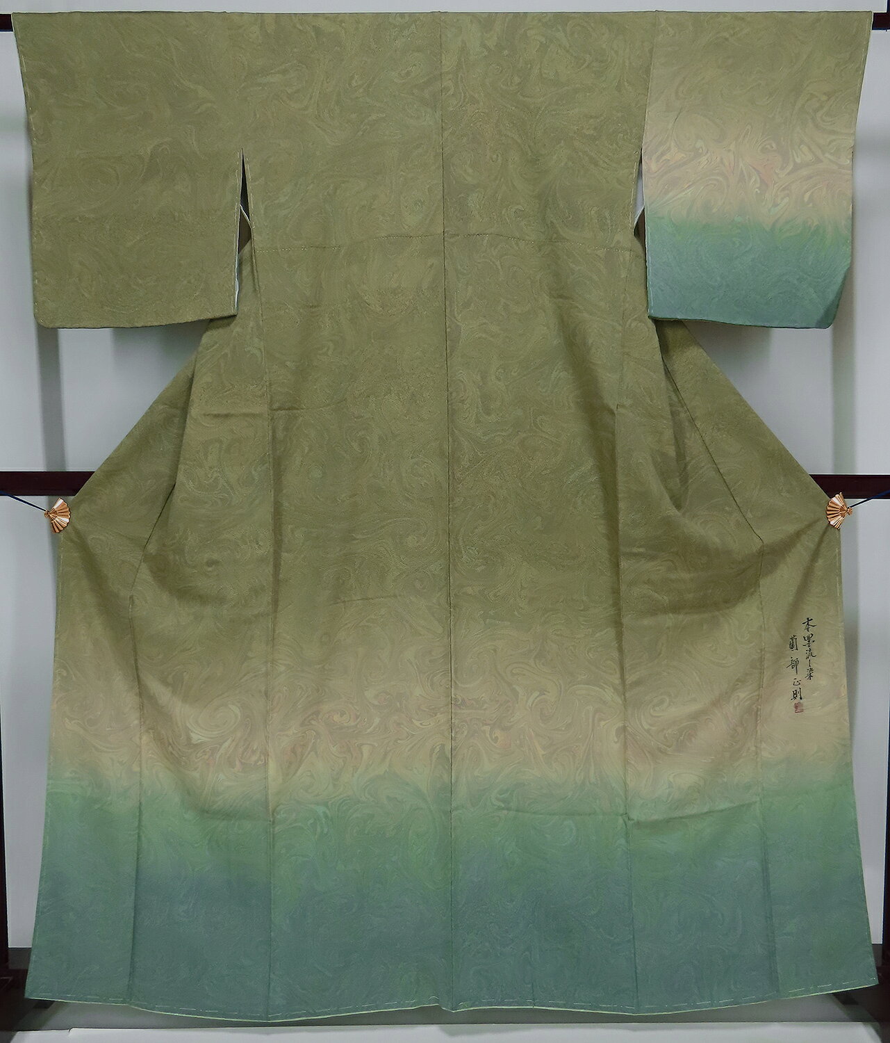 樂天商城 - 付下げ　薗部正則 本墨流し染　袷　身丈157cm　裄64.5cm【中古】 美品　k3492zll