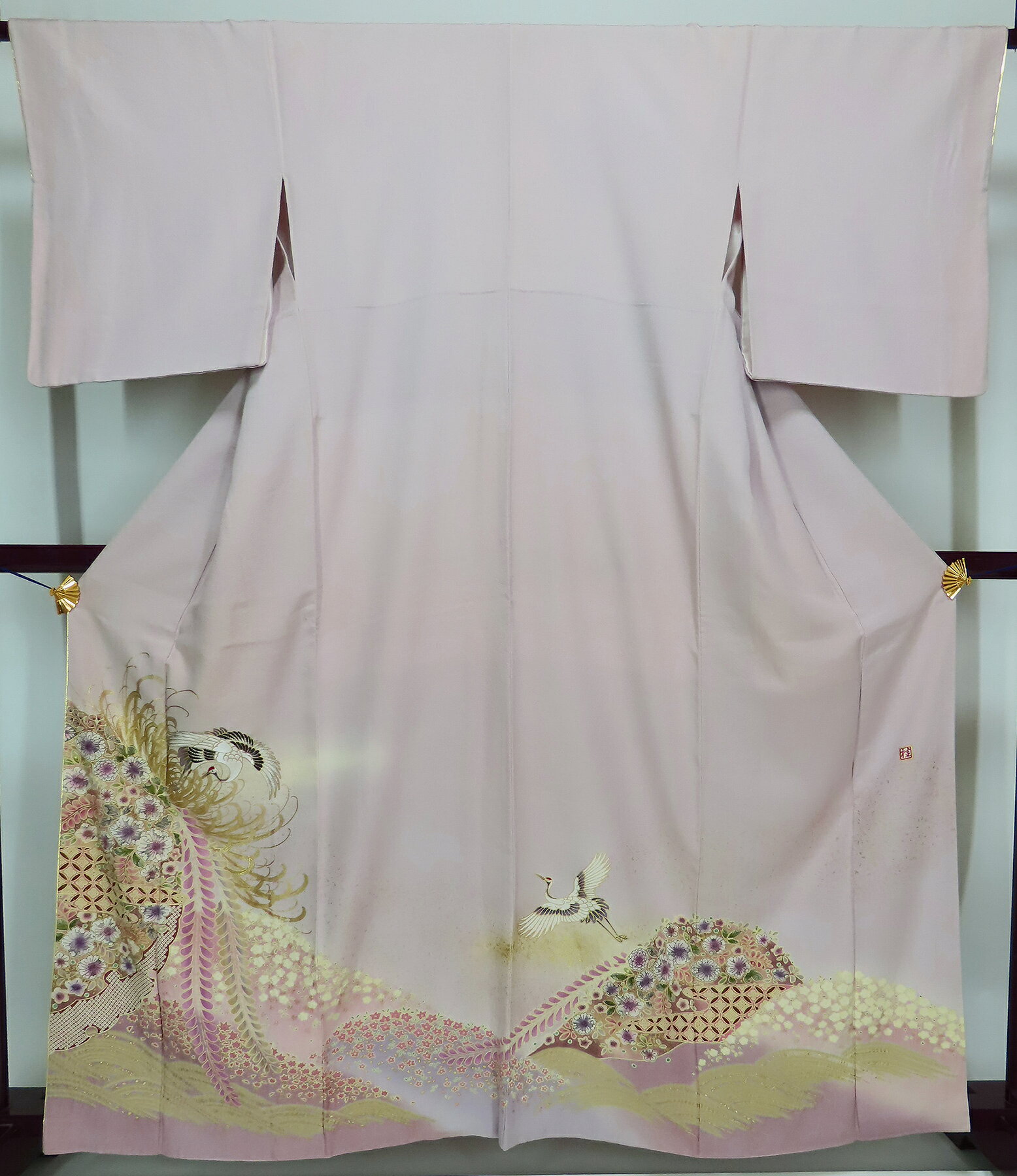 樂天商城 - 色留袖　桂由美　辻が花　鶴　撥水　身丈156cm　裄66cm　【中古】k3498hll