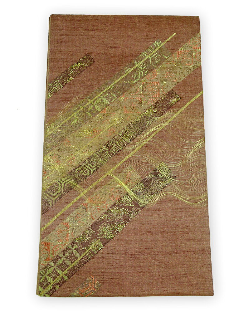 Rakuten - 【中古】美品　紬　お太鼓柄　袋帯　赤茶系