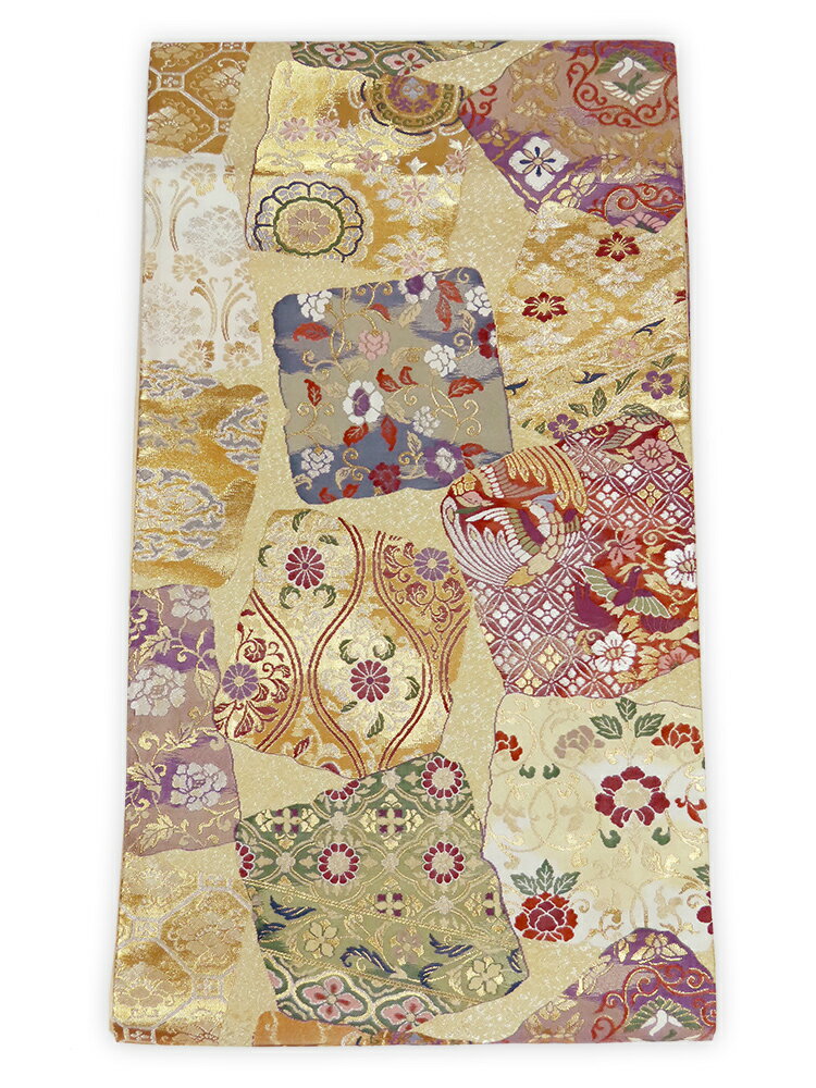 樂天商城 - 【中古】美品　六通柄　袋帯　色紙散らし文様／薄黄色