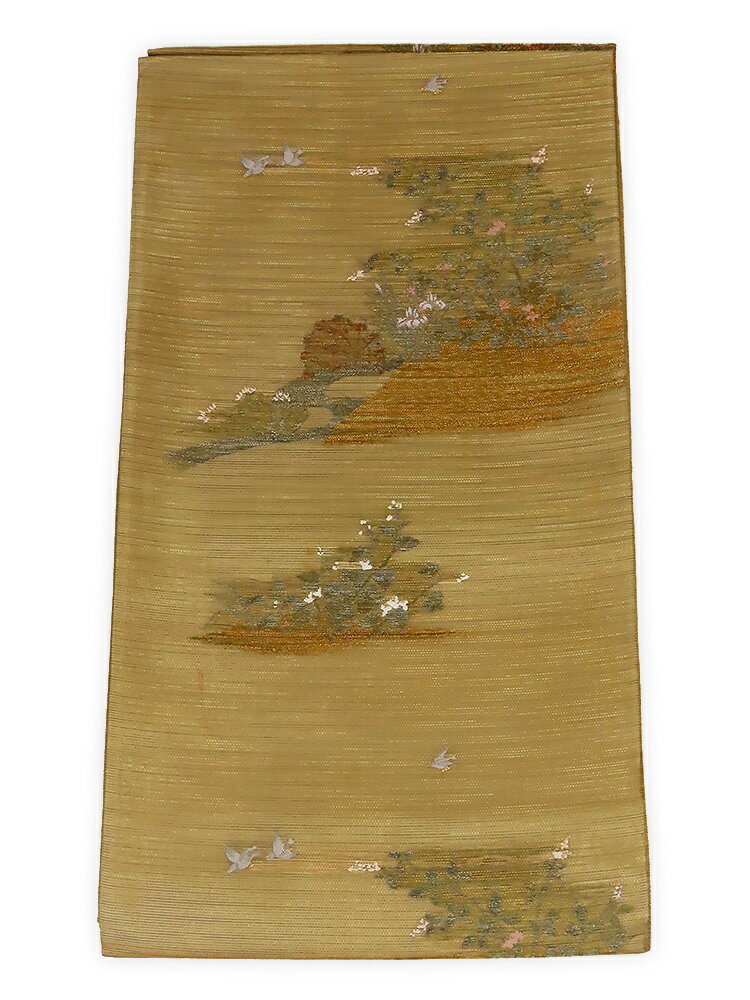 Rakuten - 【中古】美品　紗　六通柄　袋帯　花鳥文／薄茶・金