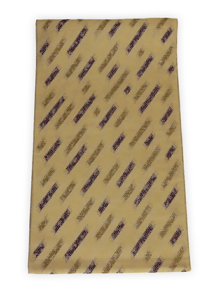 樂天商城 - 【中古】美品　リバーシブル　六通柄　しゃれ袋帯　幾何学文／ベージュ