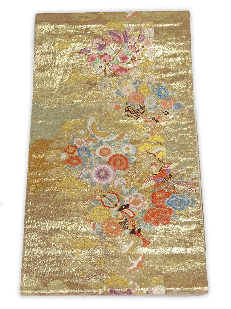 Rakuten - 【中古】美品　六通柄　袋帯　「鳳凰梅松華」文様　金地　礼装　準礼装