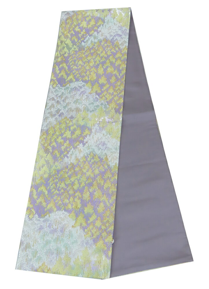 Rakuten - 袋帯　六通柄　金銀　紫　白　芯仕立て済み　445cm　【中古】美品
